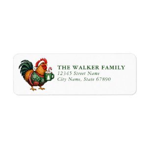 Christmas Chickens Return Address Labels