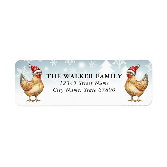 Christmas Chickens Return Address Labels (Front)