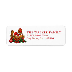 Christmas Chickens Return Address Labels