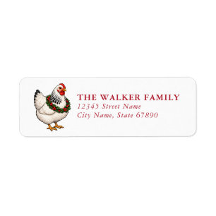 Christmas Chickens Return Address Labels