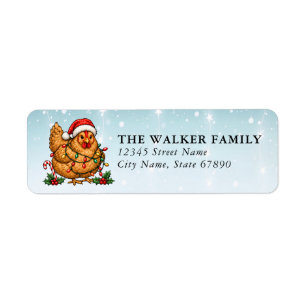 Christmas Chickens Return Address Labels