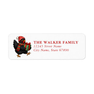 Christmas Chickens Return Address Labels