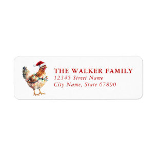 Christmas Chickens Return Address Labels