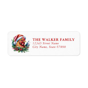 Christmas Chickens Return Address Labels