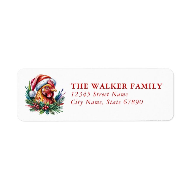Christmas Chickens Return Address Labels (Front)