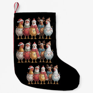 Christmas Chickens Xmas Chicken Gift Farm Lover  Small Christmas Stocking