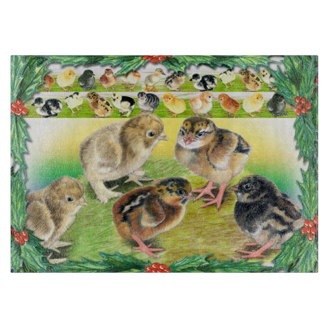 Christmas Chicks Cutting Board (Front)