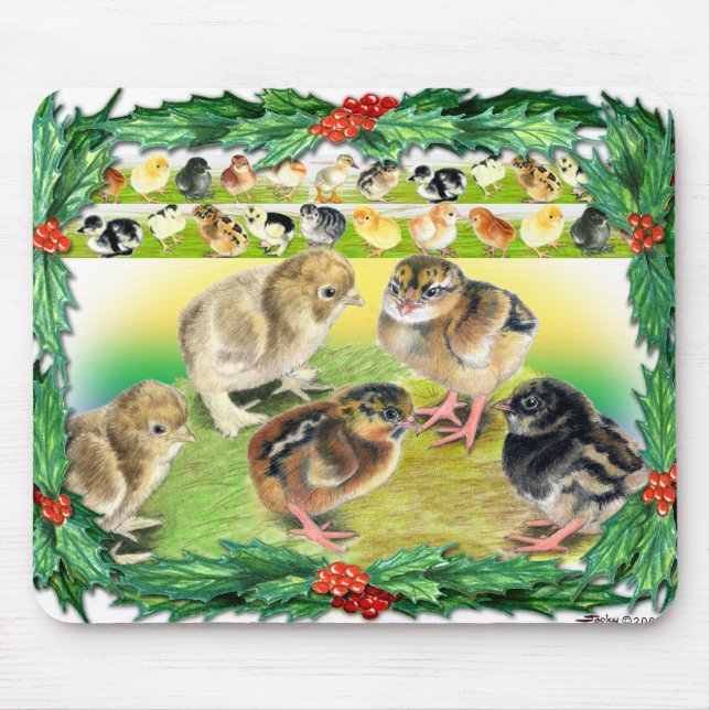 Christmas Chicks Mouse Mat (Front)