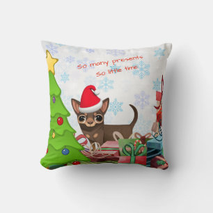 Christmas Chihuahua Accent Pillow