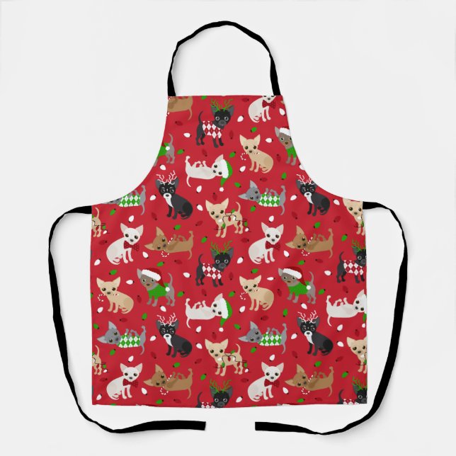 Christmas Chihuahua All Coats Apron (Front)