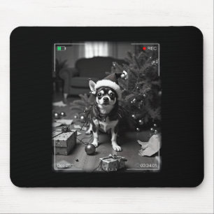 Christmas Chihuahua Caught On Camera Mouse Mat