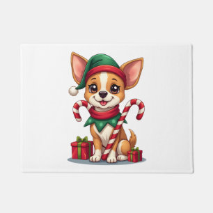 Christmas Chihuahua Cheer Doormat