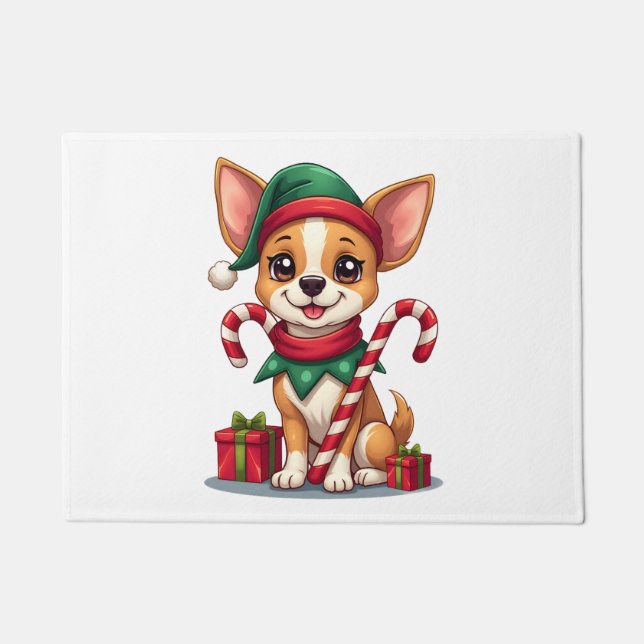 Christmas Chihuahua Cheer Doormat (Front)
