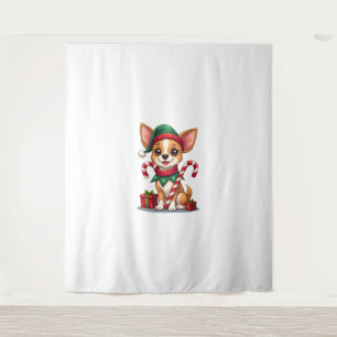 Christmas Chihuahua Cheer Tapestry