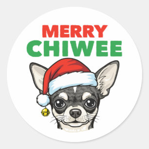 Christmas Chihuahua Classic Round Sticker