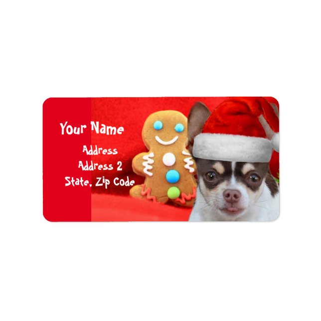 Christmas Chihuahua dog Address Labels (Front)
