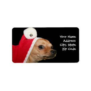 Christmas chihuahua dog address labels