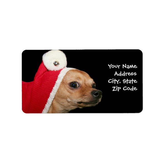 Christmas chihuahua dog address labels (Front)