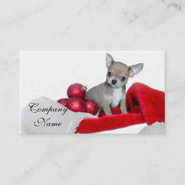 Christmas Chihuahua dog Business Card (Front)