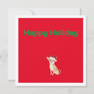 Christmas Chihuahua Dog Red Merry Greeting