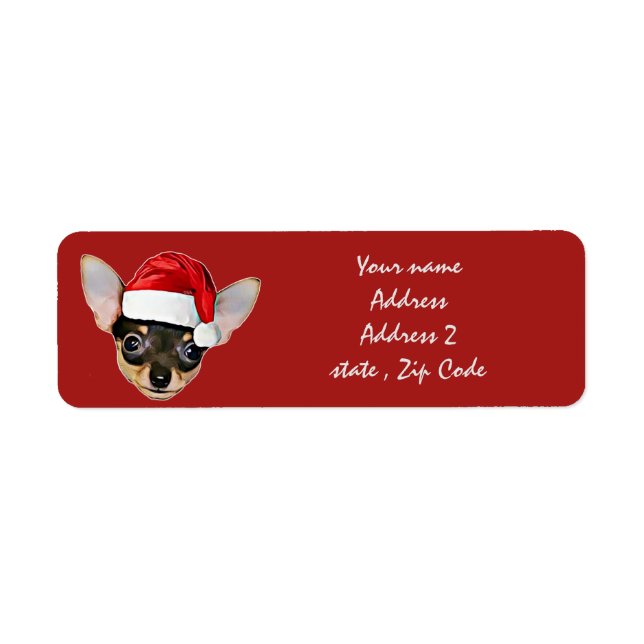 Christmas Chihuahua dog return address labels (Front)
