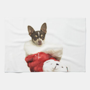 Christmas Chihuahua dog Tea Towel
