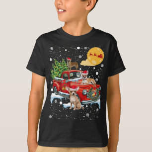 Christmas Chihuahua Dog With Vintage Red Truck Fun T-Shirt