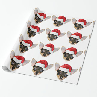 Christmas chihuahua dog wrapping paper