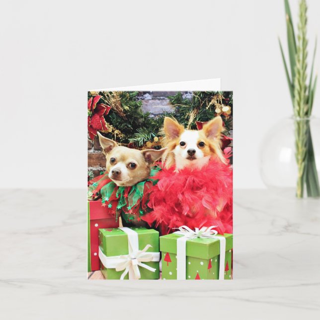 Christmas - Chihuahua - Miles and Ivy Holiday Card (Front)