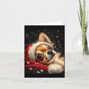 Christmas Chihuahua On A Long Sleeve  Card