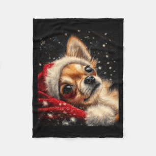 Christmas Chihuahua On A Long Sleeve Fleece Blanket