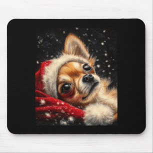 Christmas Chihuahua On A Long Sleeve  Mouse Mat