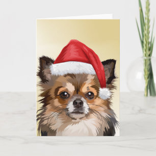 Christmas Chihuahua puppy with Santa hat Card