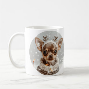 Christmas Chihuahua Reindeer Dog Coffee Mug