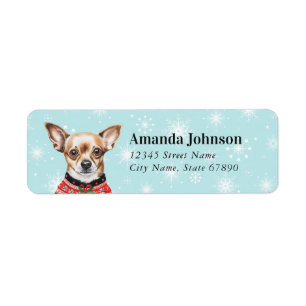 Christmas Chihuahua Return Address Labels