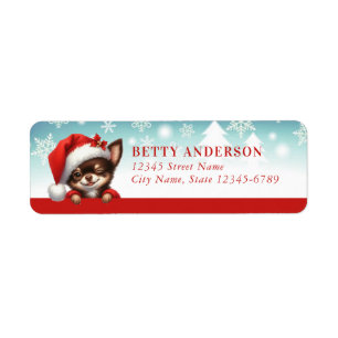 Christmas Chihuahua Return Address Labels