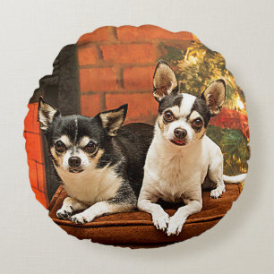 Christmas Chihuahua’s Round Cushion
