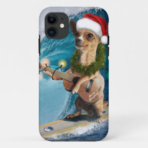 Christmas Chihuahua Surfing iPhone 11 Case
