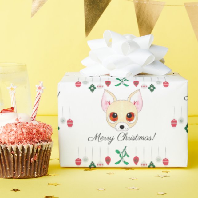 Christmas Chihuahua  Wrapping Paper (Birthday Party)