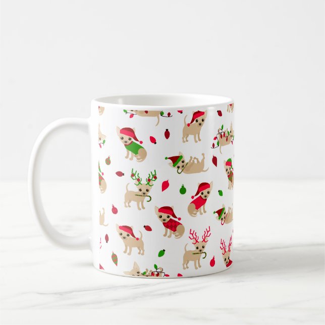 Christmas Chihuahuas Coffee Mug (Left)