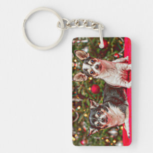 Christmas Chihuahua's Key Ring