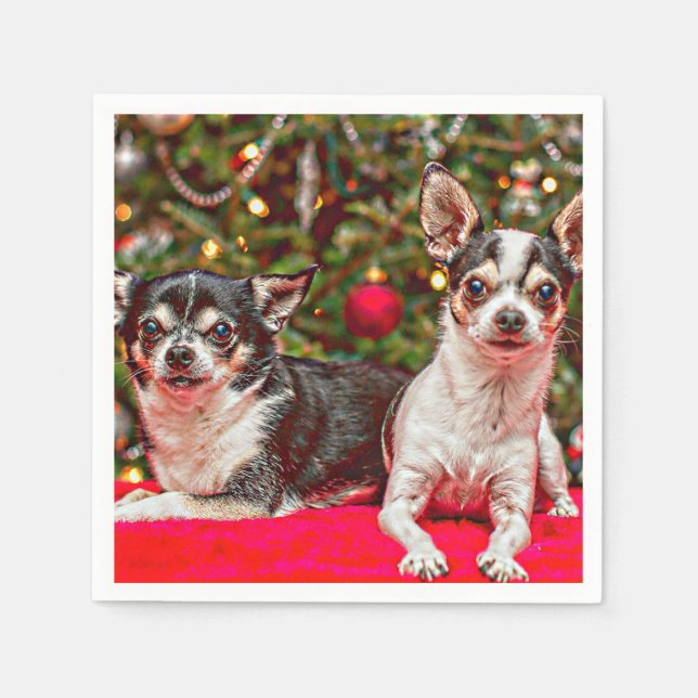 Christmas Chihuahua's Napkin (Front)