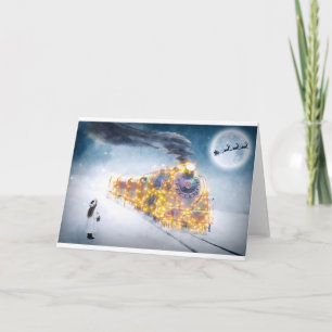 Christmas Child Christmas Motive December Train Holiday Card