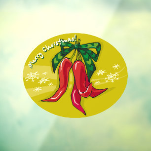 Christmas Chilli Peppers Window Cling