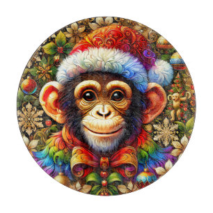CHRISTMAS CHIMPANZEE ~ Cutting Board