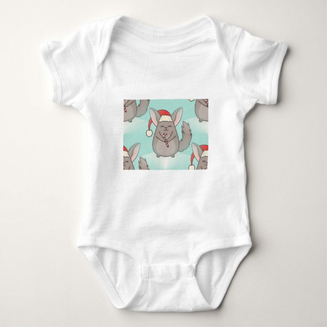 christmas chinchillas baby bodysuit (Front)