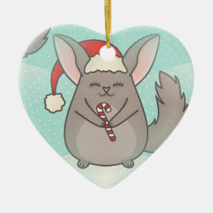 christmas chinchillas ceramic tree decoration
