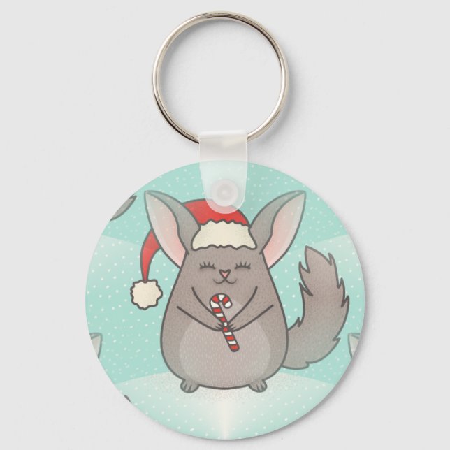 christmas chinchillas key ring (Front)