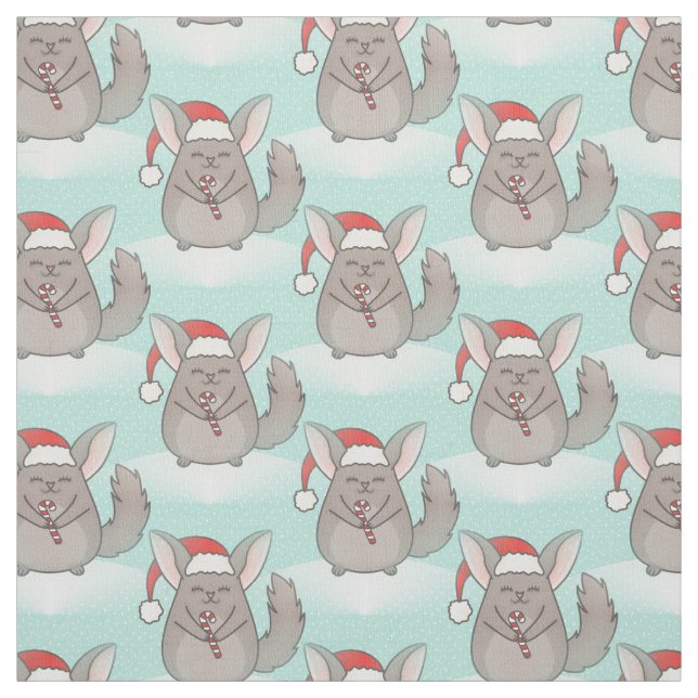 christmas chinchillas xmas fabric (Swatch)