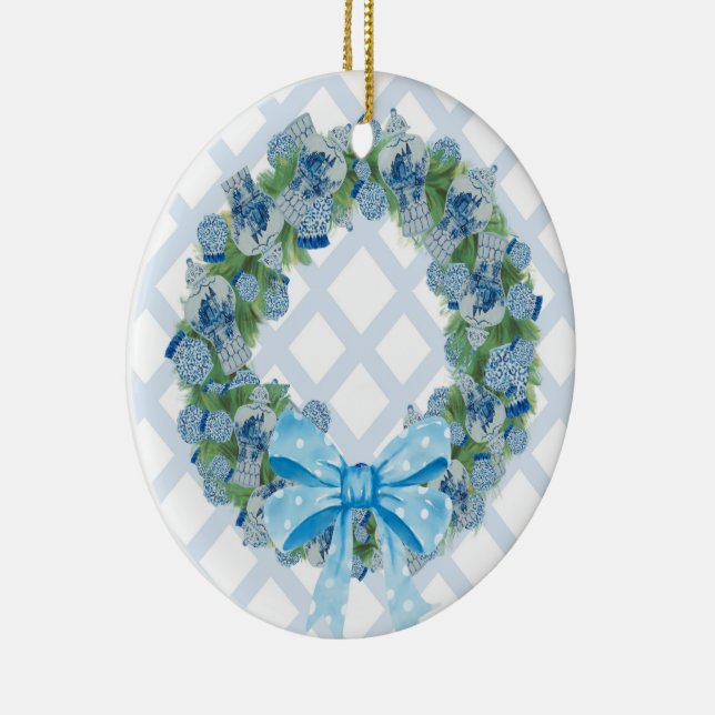 Christmas Chinoiserie Ginger Jar Jars  Ceramic Tree Decoration (Right)